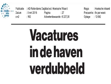 Afbeelding vacatures in de haven verdubbeld